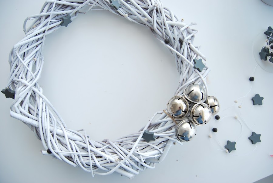 handmade white christmas wreath