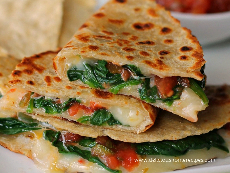 Spicy Spinach Quesadillas Spicy Spinach Quesadillas