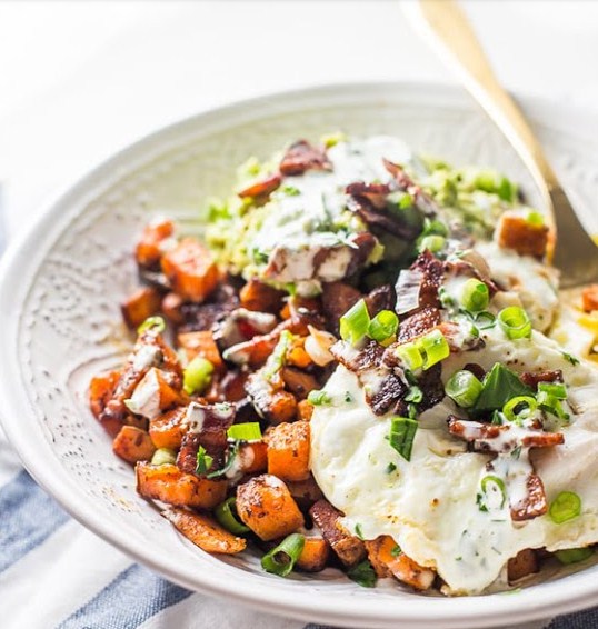Whole30 Loaded Sweet Potato Fries (Paleo, Dairy Free, Gluten Free) Whole30 Loaded Sweet Potato Fries (Paleo, Dairy Free, Gluten Free)