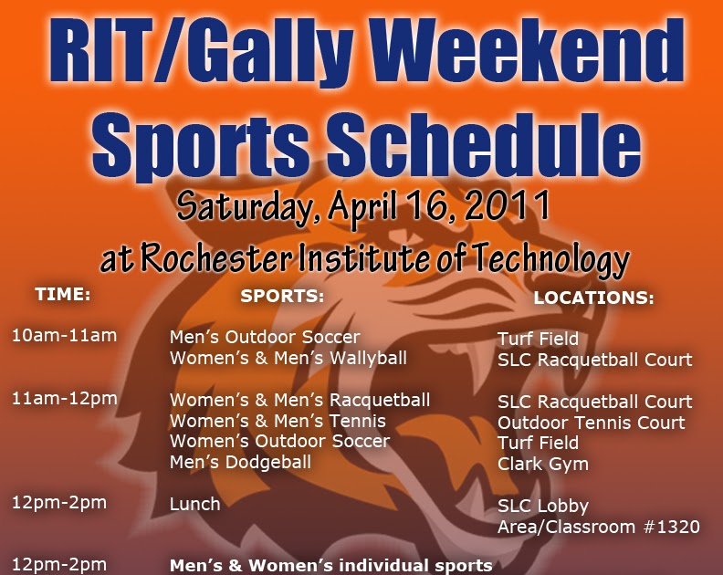 Irii's Photography/Graphic Design: RIT/Gallaudet Weekend Sports Schedule