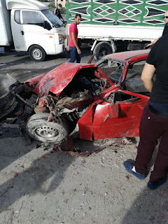 حادث ايدون عدد من الاصابات وعدد كبير من المركبات حادث ايدون تدهور قلاب