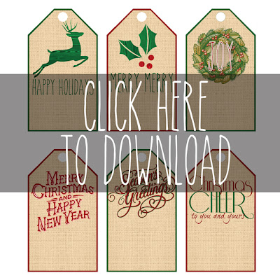 Free Printable Faux-Burlap Holiday Gift Tags