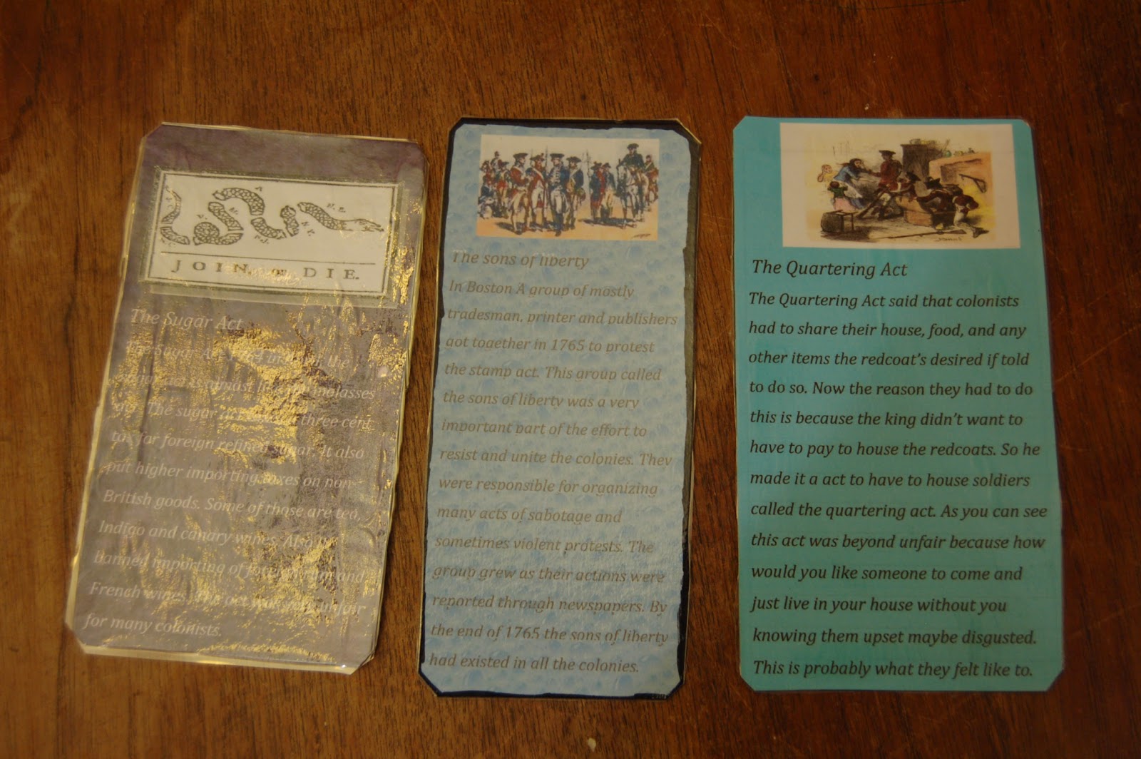 Teaching star students: American Revolution - Trading Cards