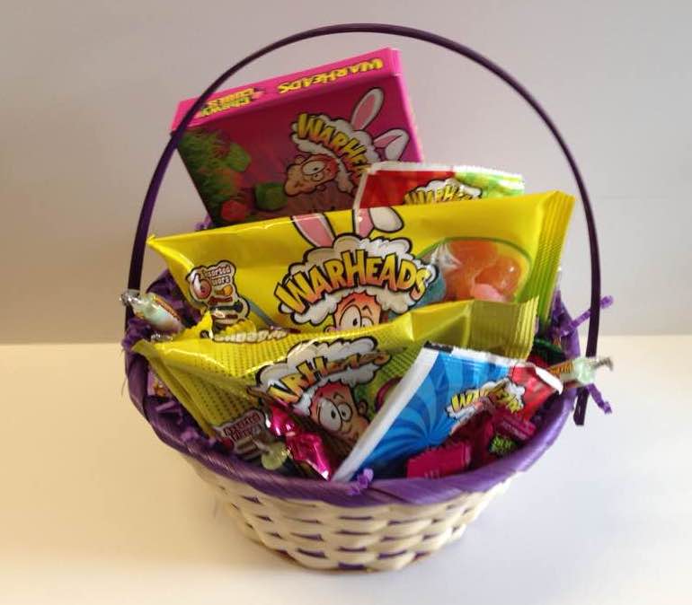 O'Ryans Village Candy Blog Warheads Easter Basket Fille With All