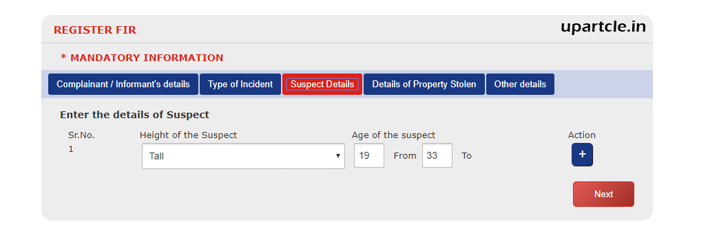 Step3 Suspect Details Step3 Suspect Details