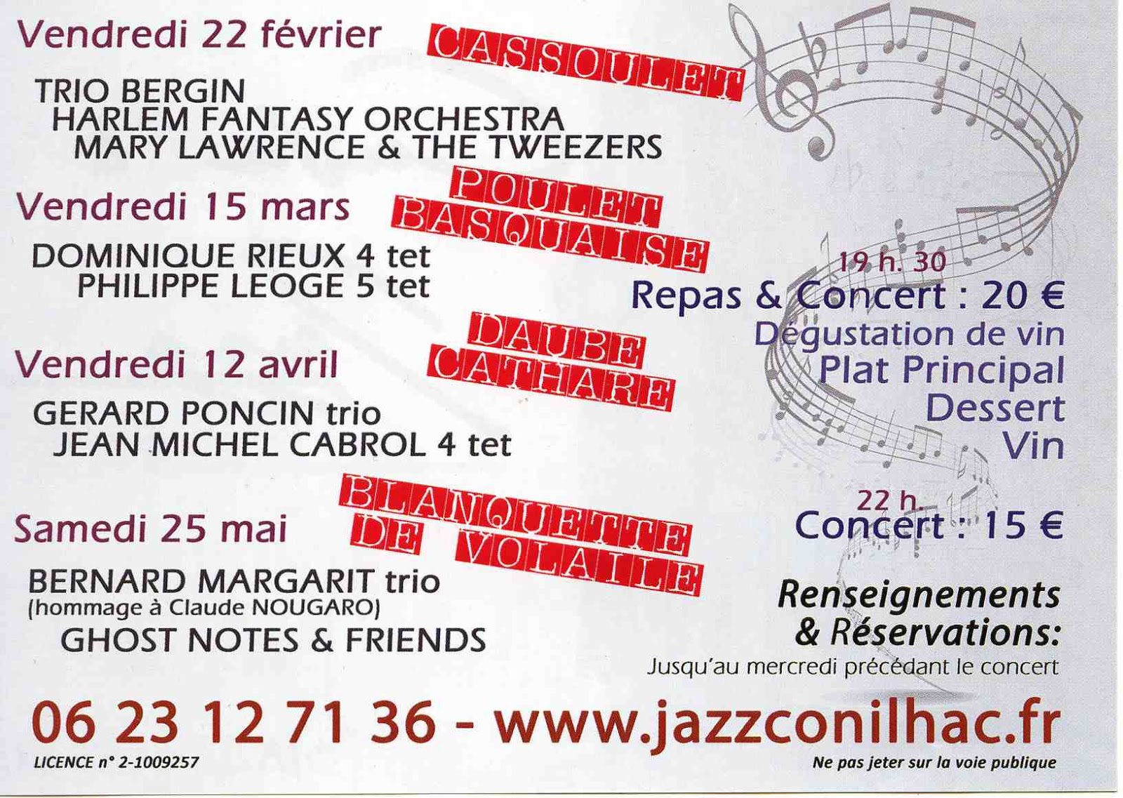 Infos Rue des Arts Cave à jazz à Conilhac...