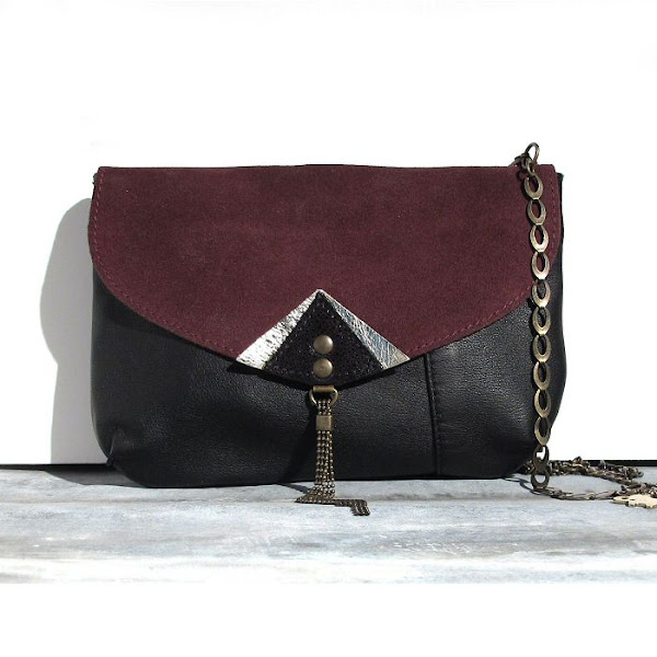 Petit sac bordeaux Matières à réflexion