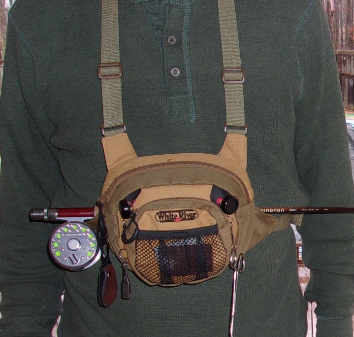Fishing Through Life Using Your Chest Pack as a Rod Holder