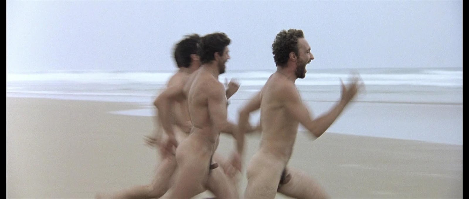 Nude men running