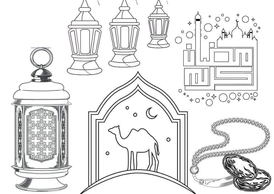 صور تلوين للاطفال لشهر رمضان 2019 رسومات شهر رمضان للأطفال