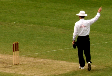 tiap pertandingan diatur oleh dua umpire Arti Umpire dan Pencatat Skor dalam Istilah Kriket
