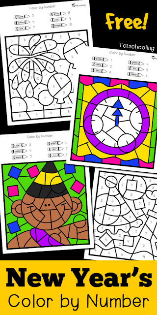New Year's Coloring Party Hats | Totschooling - Toddler, Preschool