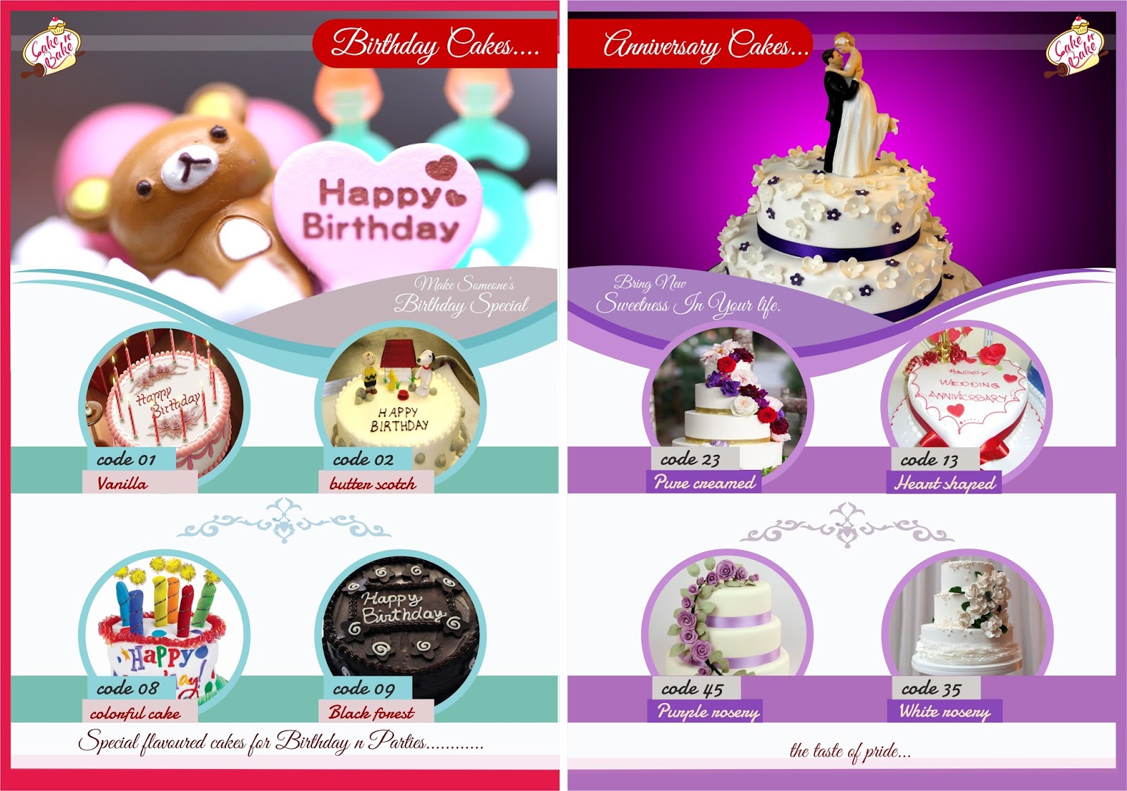 my creative work My portfolio on Cake n Bake (bakery)