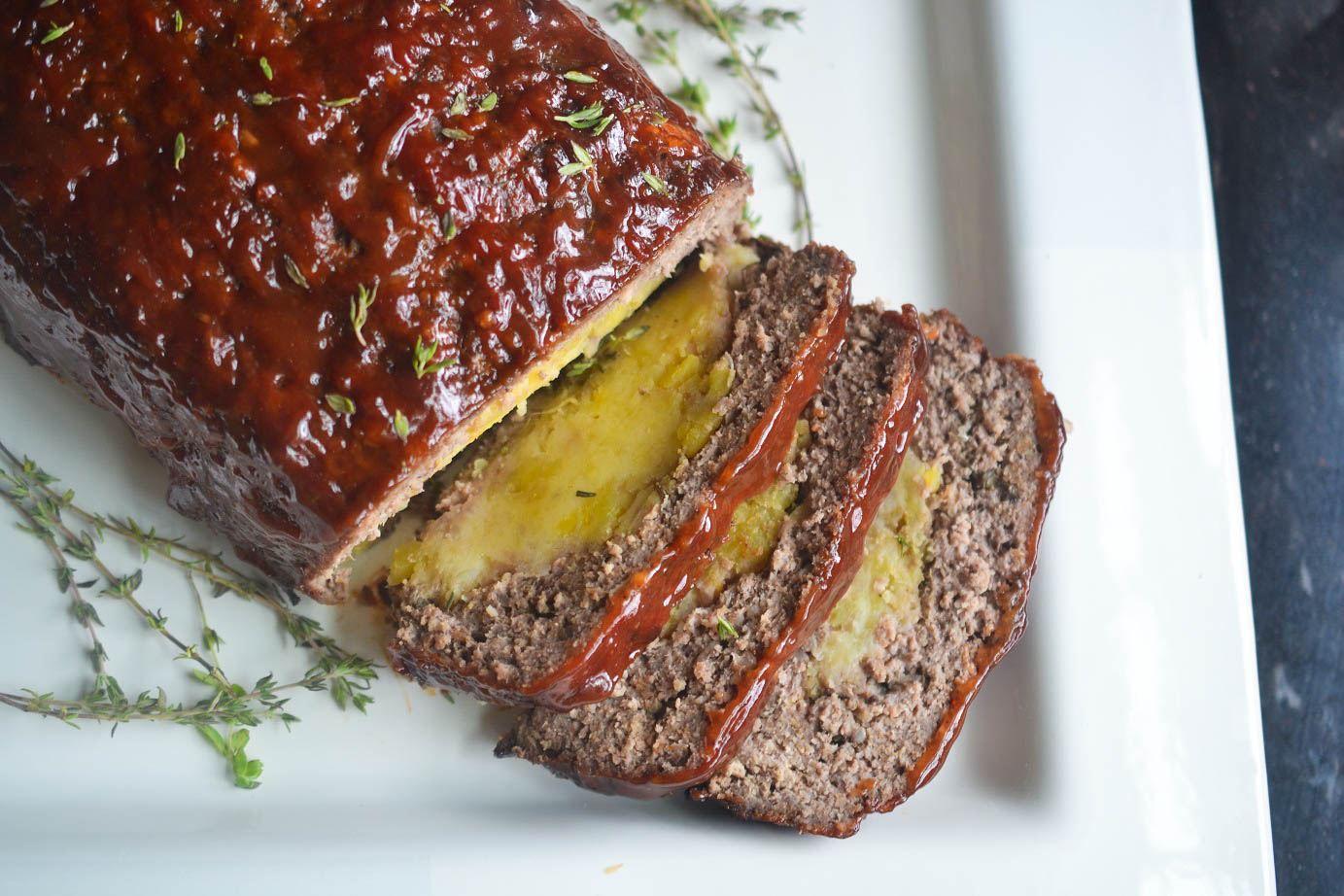 Greedy Girl Mashed potato stuffed meatloaf