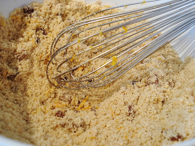 Whisk together the dry ingredients for Grain Free Hot Cross Buns