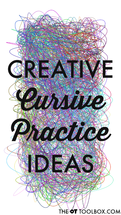 Creative ways for kids to work on cursive writing including letter formation. Creative ways for kids to work on cursive writing including letter formation.