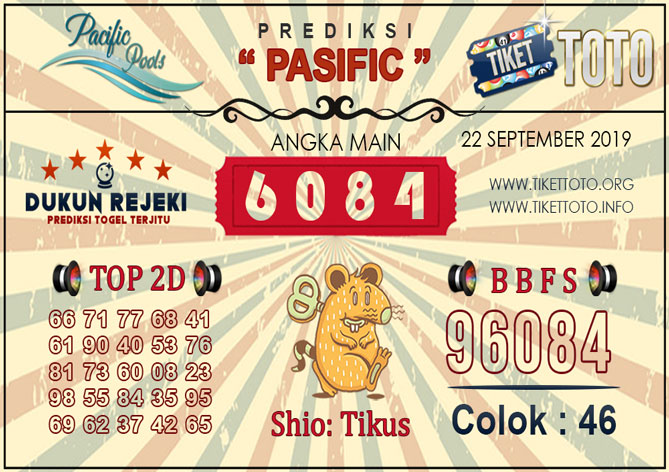 Prediksi Togel PASIFIC TIKETTOTO 22 SEPTEMBER 2019