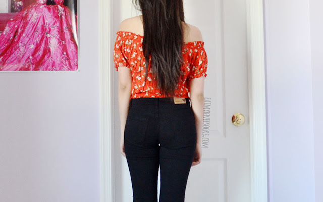 SheIn Fashion Review: Shirtdress, Floral Romper + Ripped Black Jeans Edgy grunge outfit featuring SheIn's distressed black skinny jeans with knee rips.