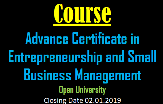 Course : Advance Certificate in Entrepreneurship and Small Business Management