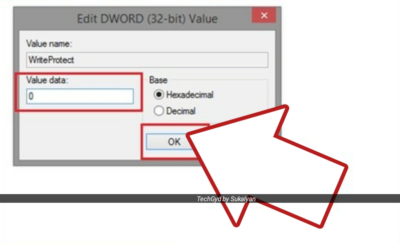 Write protected disk value data 0 Write protected disk value data 0