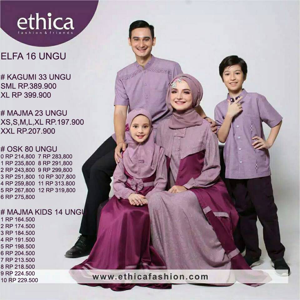 koleksi sarimbit keluarga ethica elfa 16 ungu koleksi sarimbit keluarga ethica elfa 16 ungu