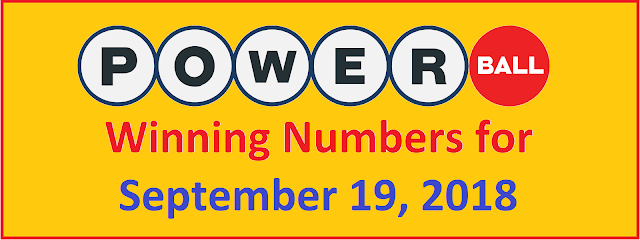 PowerBall Winning Numbers for Wednesday, 19 September 2018