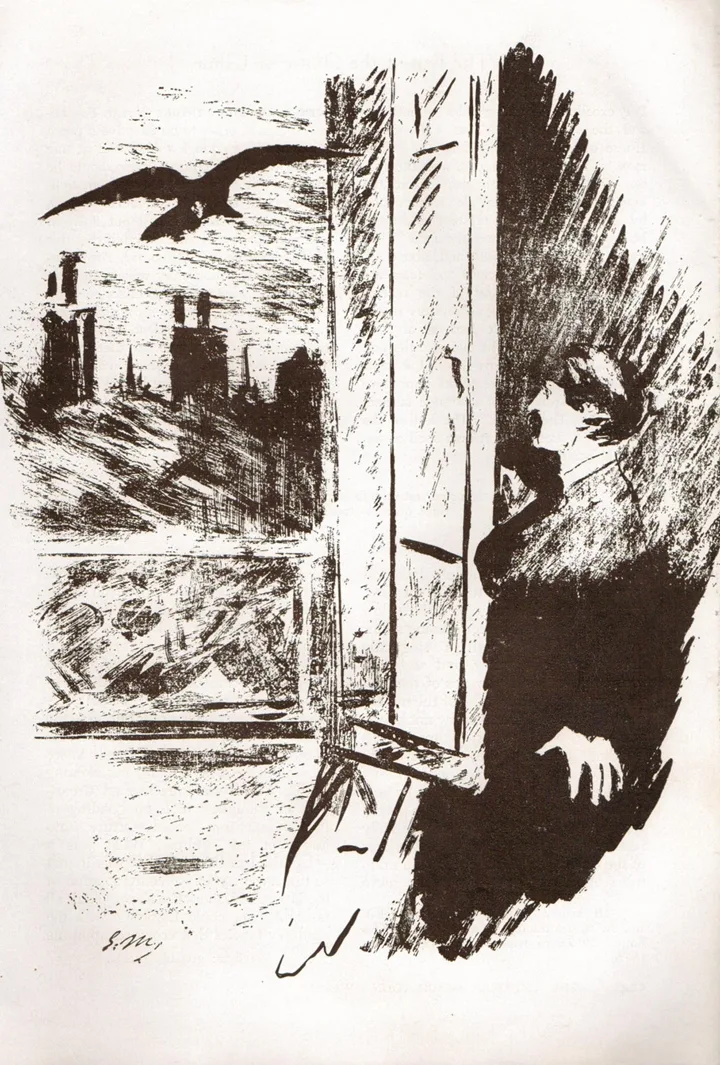 Édouard Manet 1832-1883 - Illustration for The Rave by Edgar Allan Poe 