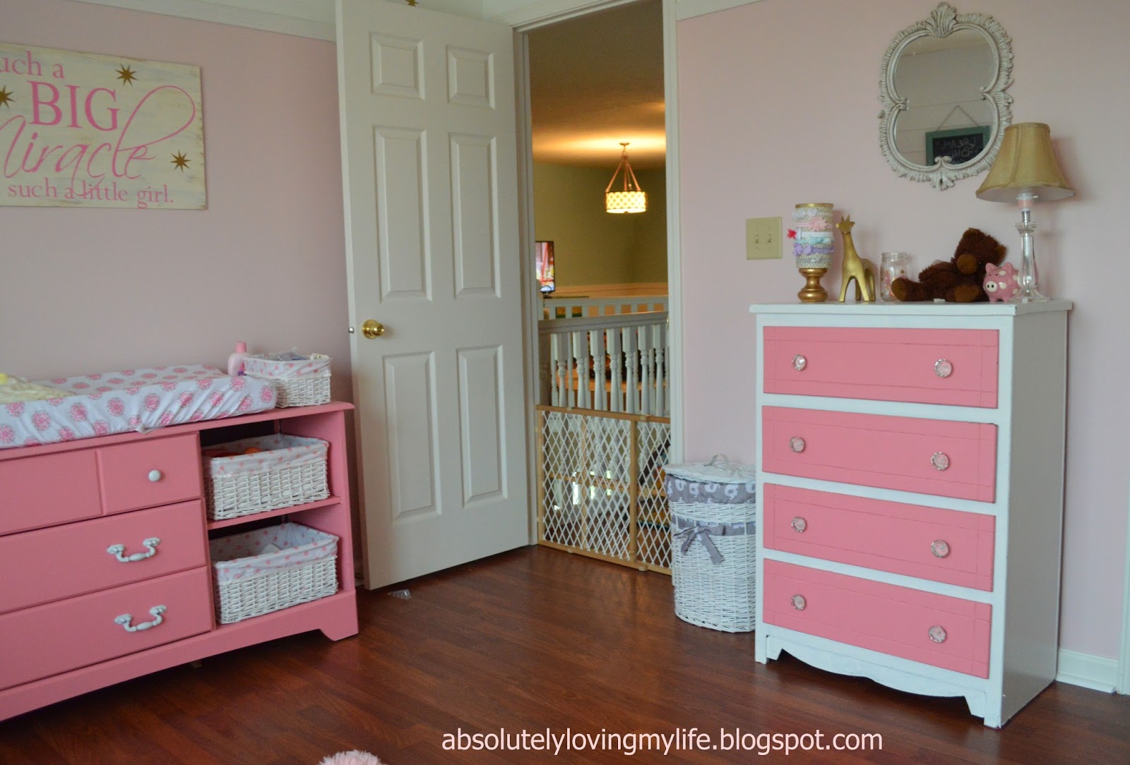 Loving Life Refinished Pink and White Dresser