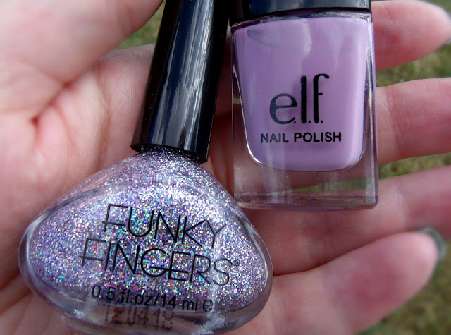 Funky Fingers Sand & Stilettos and e.l.f fuchsa 