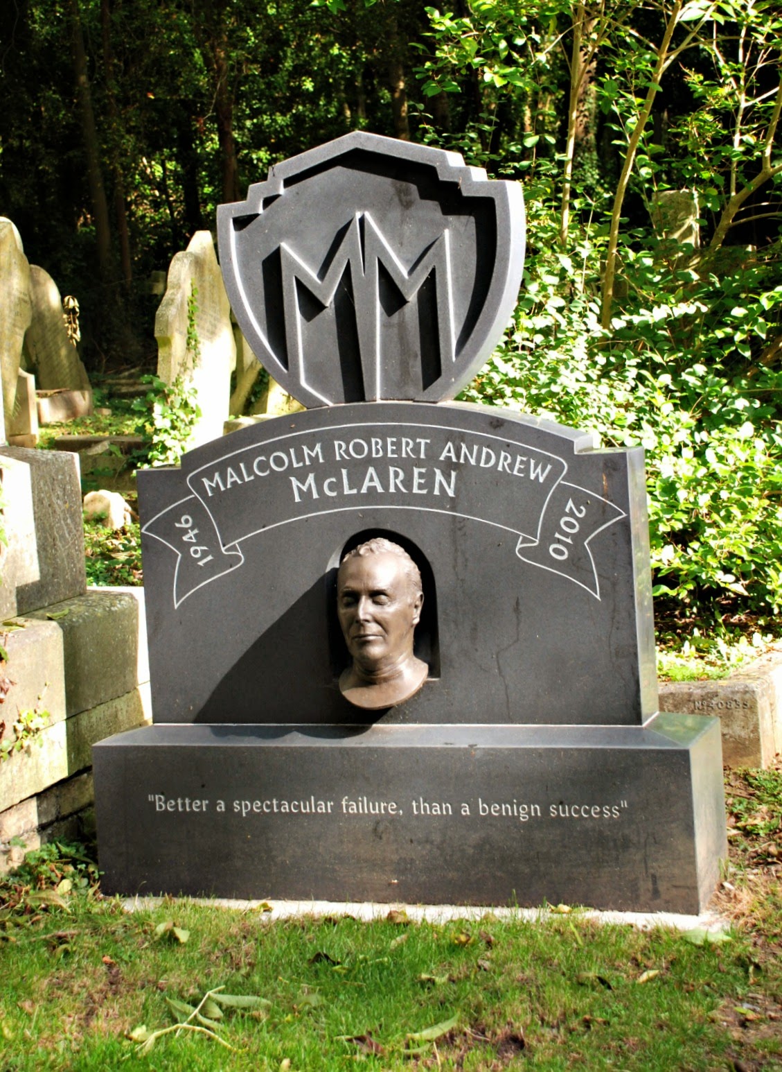 Malcolm McLaren's memorial, Highgate Cemetery, London Malcolm McLaren's memorial, Highgate Cemetery, London