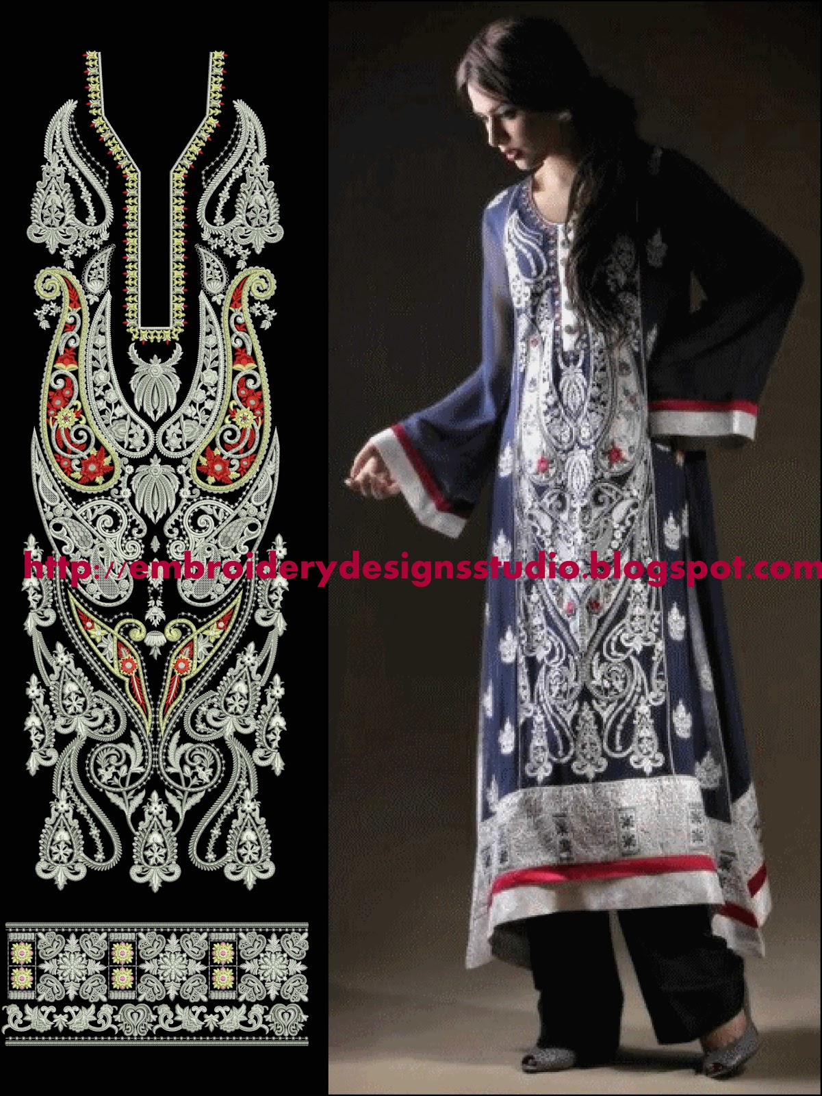 New Stylish All Over Jaal Embroidery Designs Free Embroidery Designs