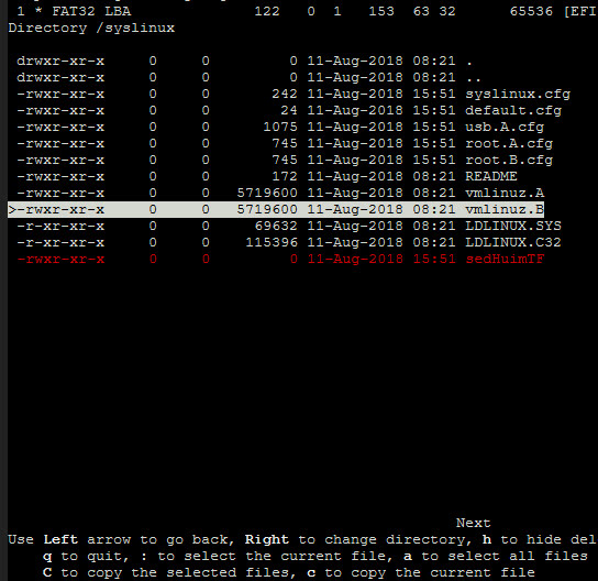 Linux files and directory listing