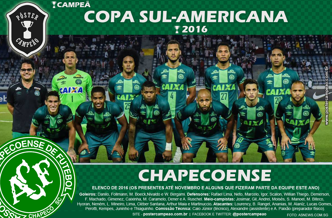 Chapecoense fará final da Sul-Americana com atual campeão da