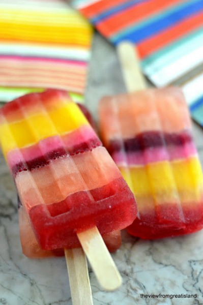 Striped Juice Popsicles: a #SummerOfThePopsicle guest post from The View from Great Island | www.girlichef.com