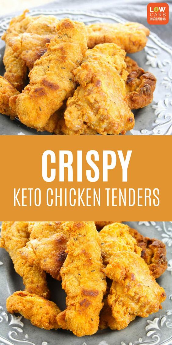 These are the best keto chicken tenders I've ever tried! This Crispy Keto Chicken Tenders recipe is amazing! Can't believe they are low carb!