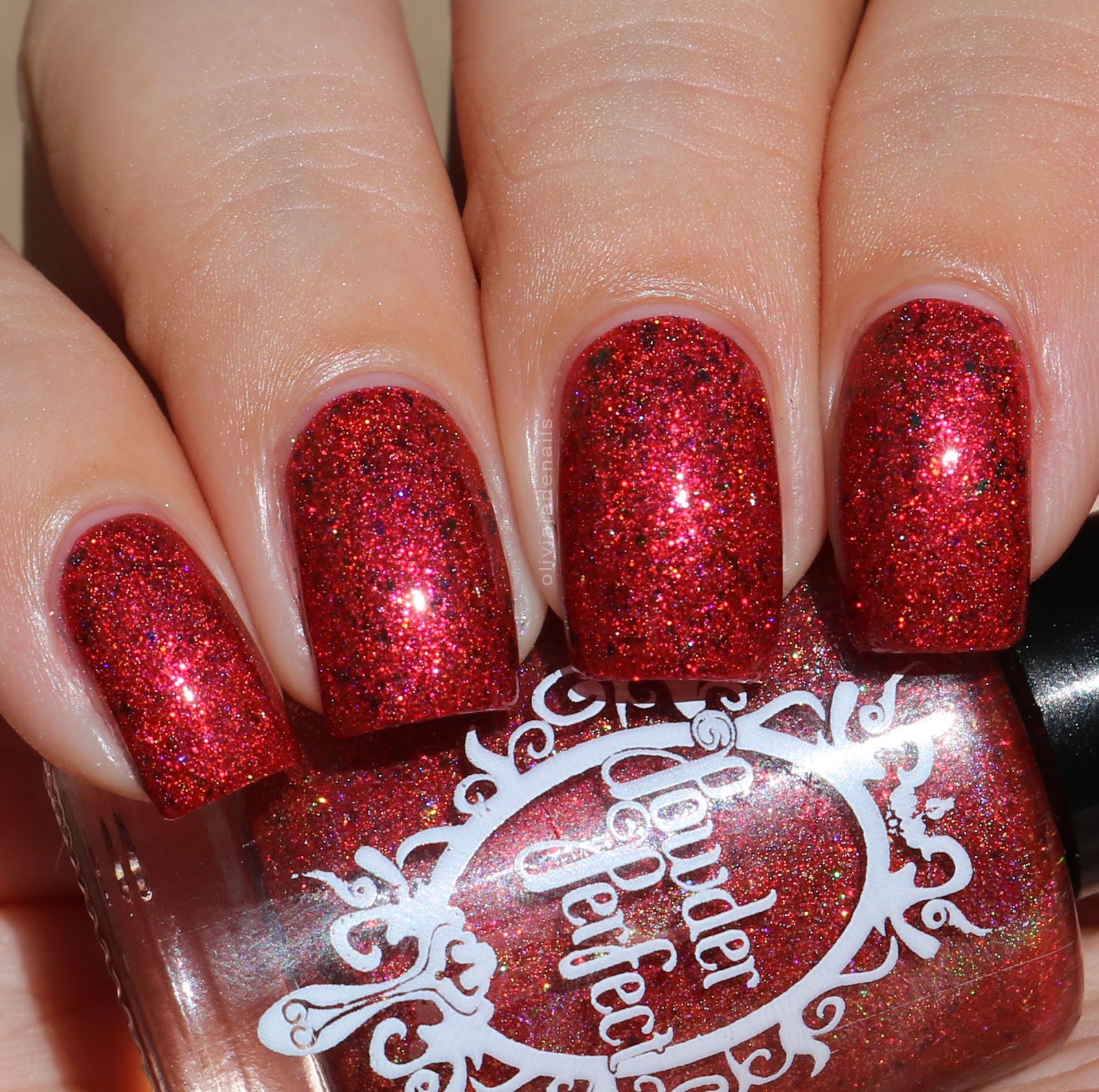 Powder Perfect Slow Dancing In A Burning Room swatched by Olivia Jade Nails