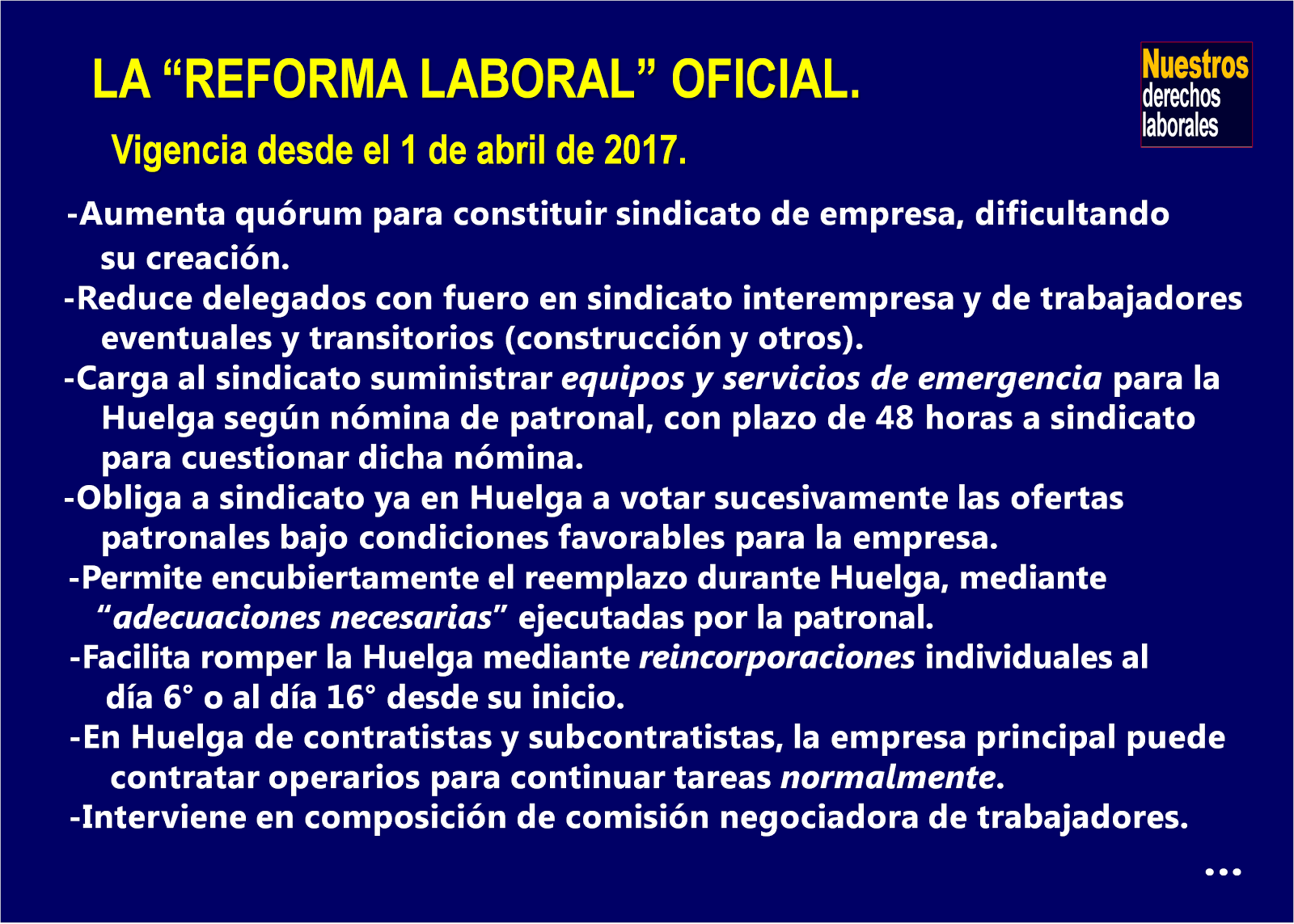 La "reforma" laboral Gobierno-CUT-patrones.