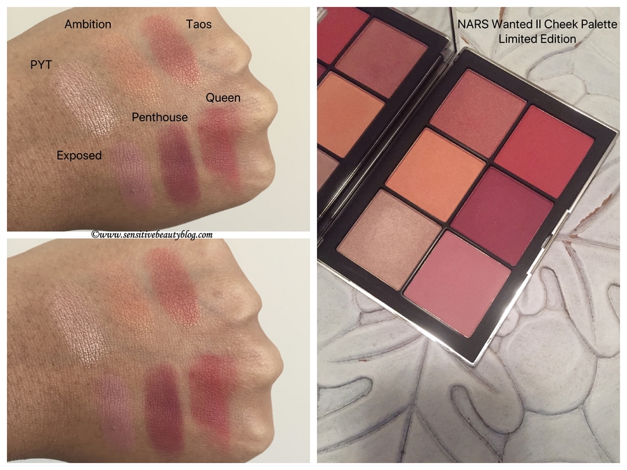 Sensitive Beauty Blog Narsissist Wanted Ii Cheek Palette Swatches