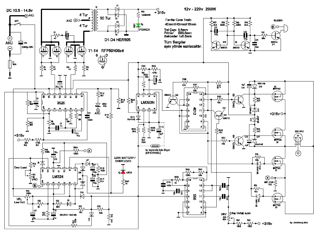 Compact, Ferrite Core Transformerless Inverter Circuit | Circuit