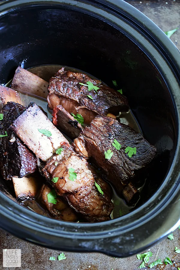 Slow Cooker Red Wine Short Ribs | by Life Tastes Good #LTGrecipes