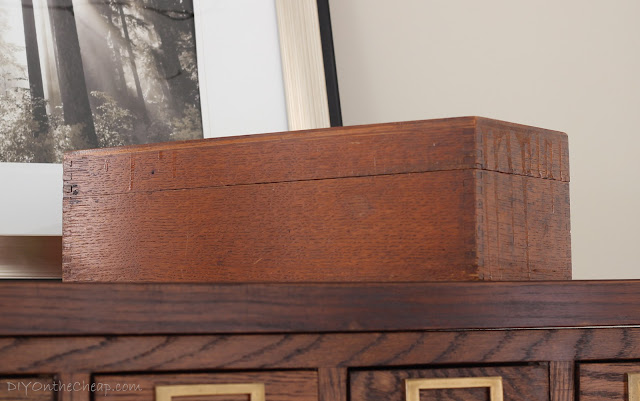 Antique library card catalog box