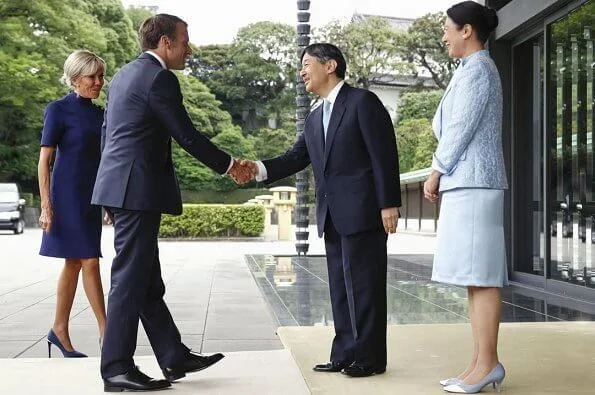 Emperor Naruhito and Empress Masako met with French President Emmanuel Macron and his wife Brigitte Macron