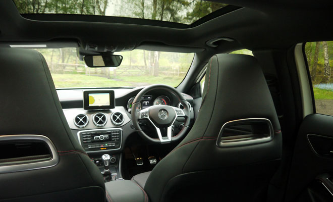 Mercedes-Benz GLA-Class 200 CDI AMG Line view from the rear seats
