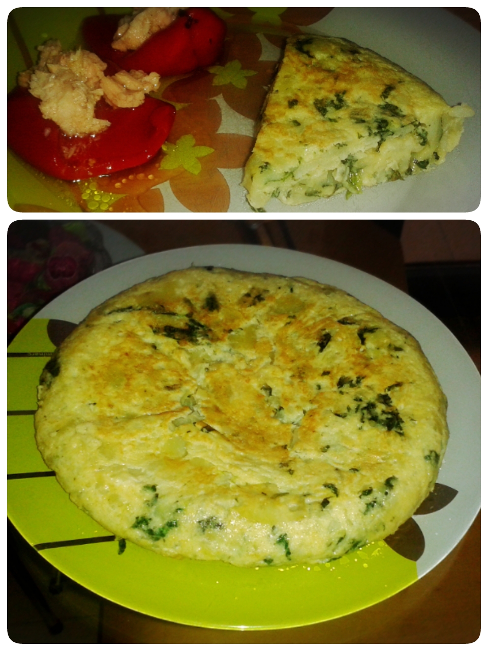 SABOR A LETRAS TORTILLA DE PATATAS CON ESPINACAS (microondas)