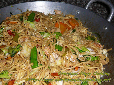 Seafood Pansit Canton - Cooking Procedure