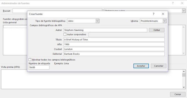 Referenciar trabajos escritos Microsoft Word