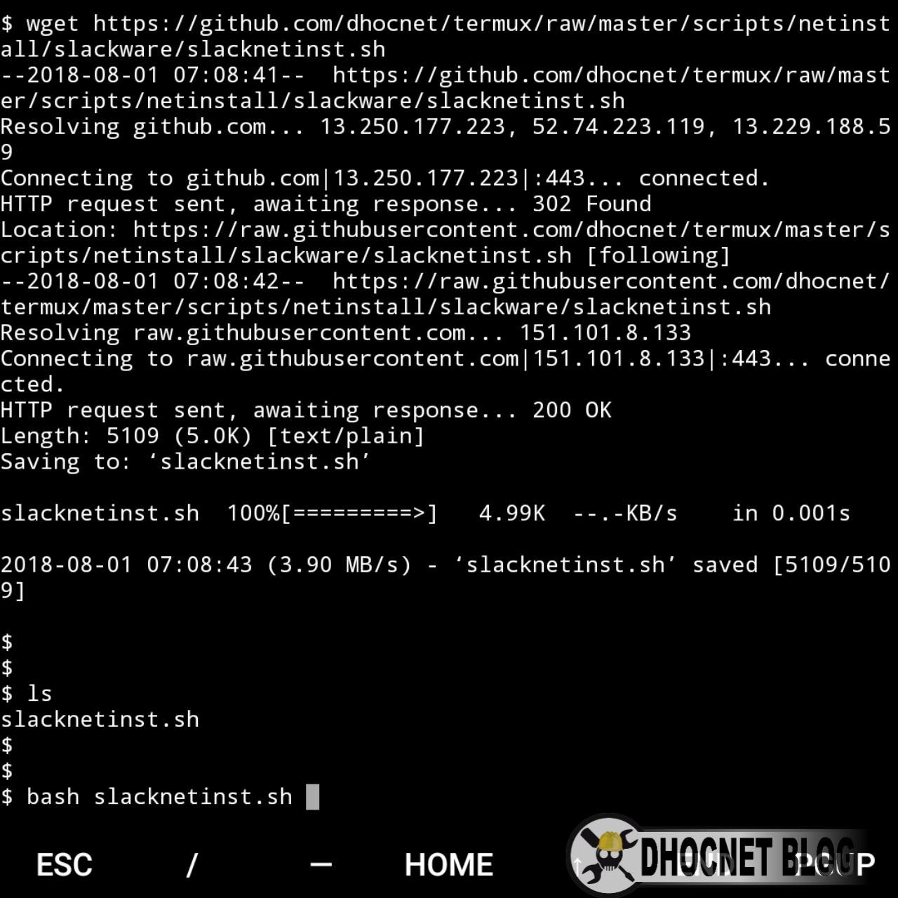 panduan instalasi slackware linux di android tanpa rooting - blog.dhocnet.work
