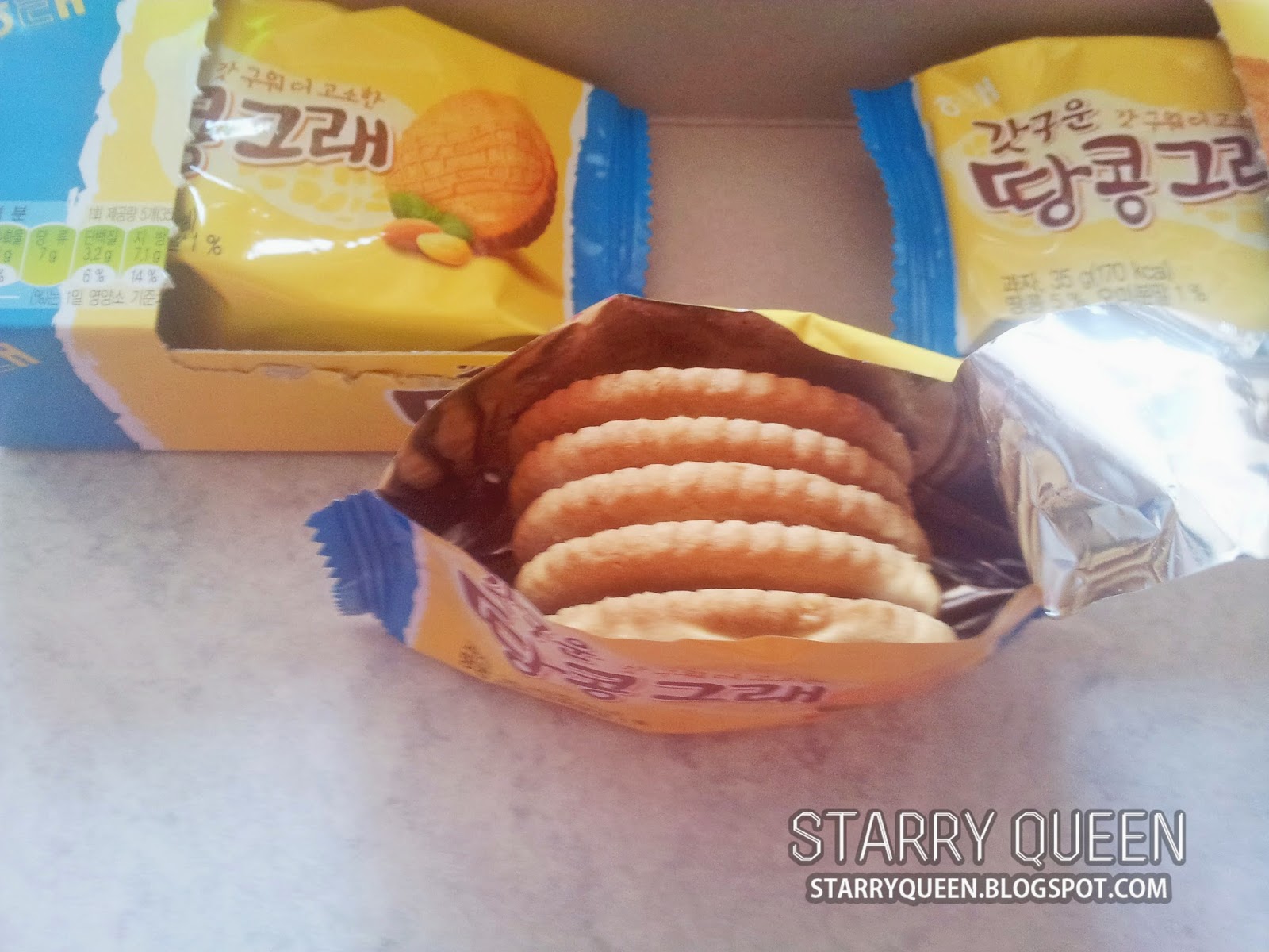 Starry Queen Korean Snack Review Peanut Cookies 땅콩그래