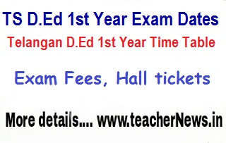 TS D.Ed/ D.El.Ed 1st year Timetable Exam Dates TS D.Ed/ D.El.Ed 1st year Timetable Exam Dates @bse.telangana.gov.in