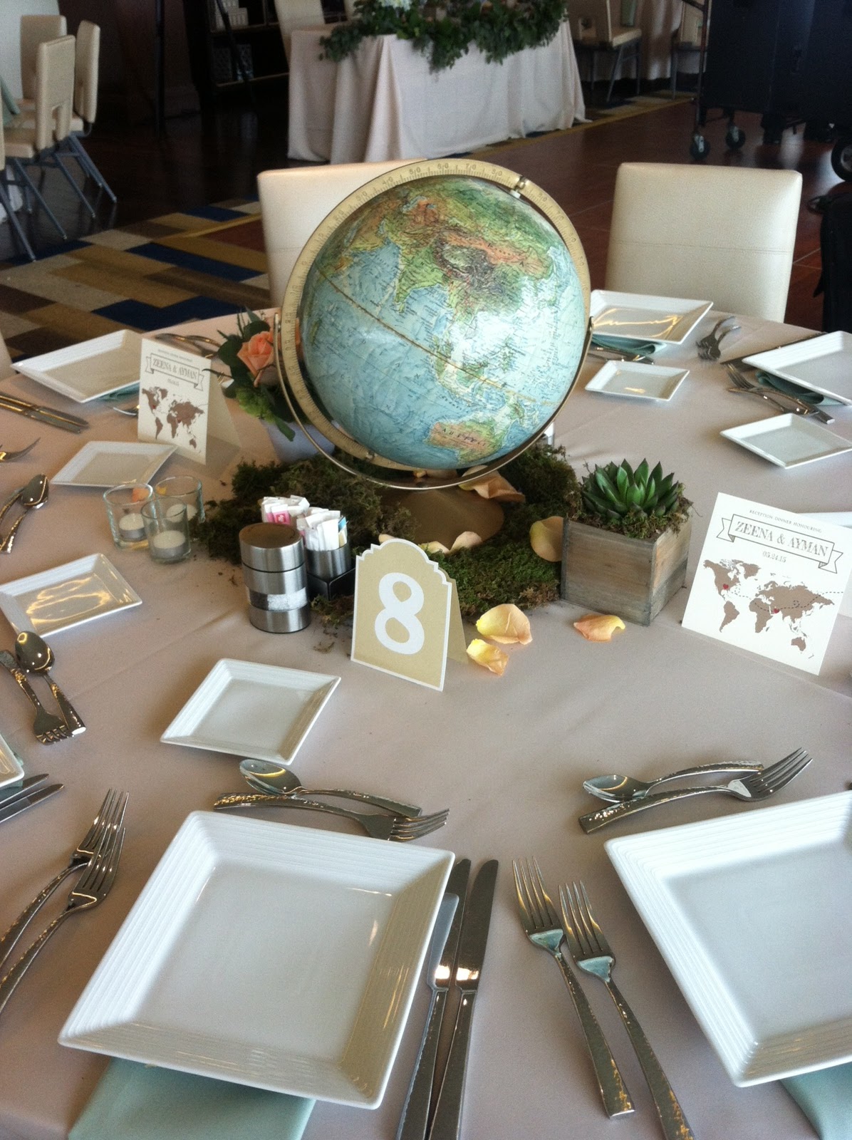 Fly Me to the Moon: Real Wedding: Travel-Themed Reception Sneak Peek